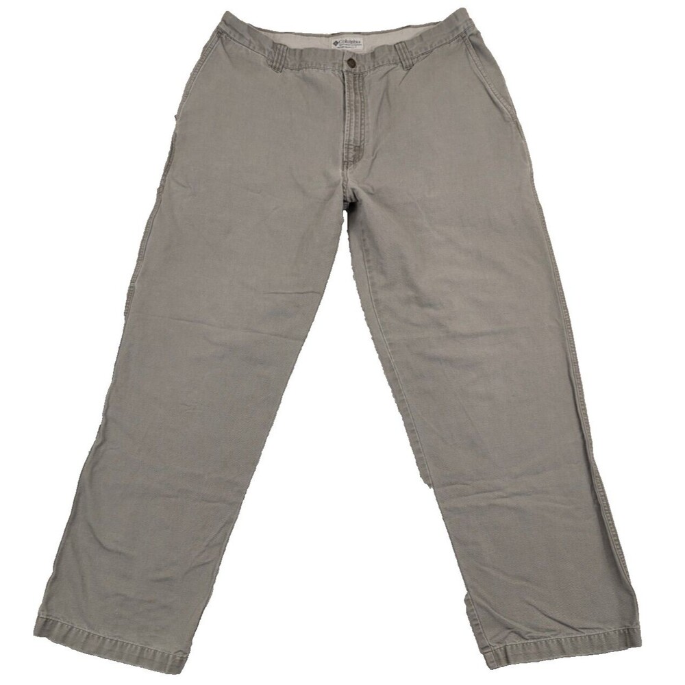 Columbia Pants Mens Tan Khaki 36x30 Utility Workwear Outdoors Camp Pockets USA